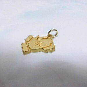 Charming Gold Toned # 16 On Celebrating Hands Birthday Hanging Or Dangle Charm